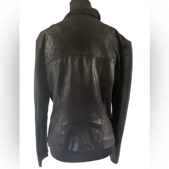 Zara Black Elegant  Faux Leather Jacket, Size L - Picture 4 of 4